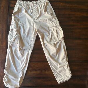 H&M Light Beige Cargo Elastic Waist Pants